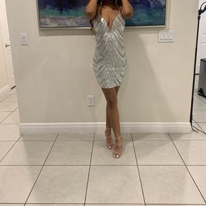 White Sequin Dress